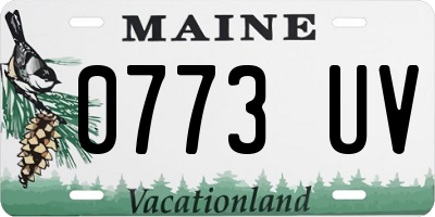 ME license plate 0773UV