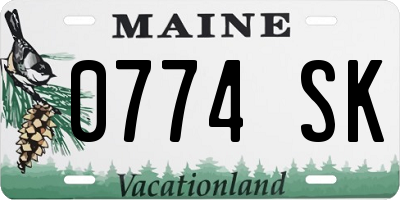 ME license plate 0774SK