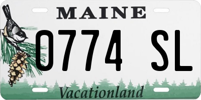ME license plate 0774SL