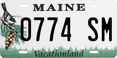 ME license plate 0774SM
