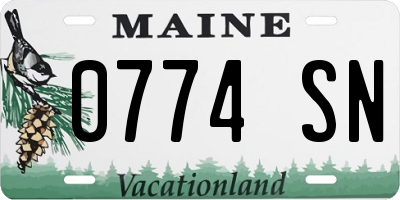 ME license plate 0774SN
