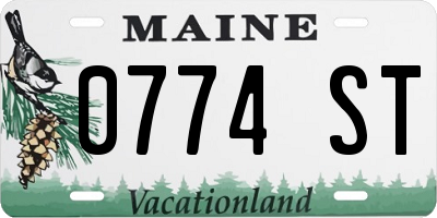 ME license plate 0774ST