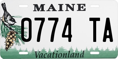 ME license plate 0774TA