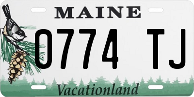 ME license plate 0774TJ