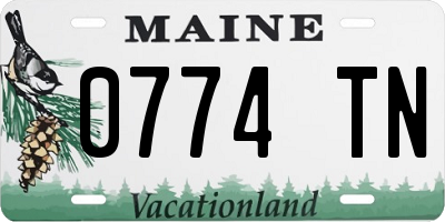 ME license plate 0774TN