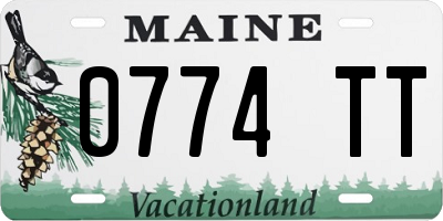 ME license plate 0774TT