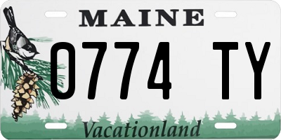 ME license plate 0774TY