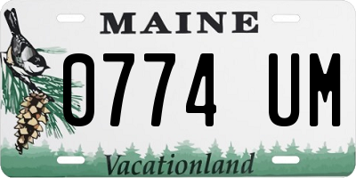ME license plate 0774UM