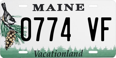 ME license plate 0774VF