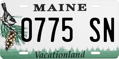 ME license plate 0775SN