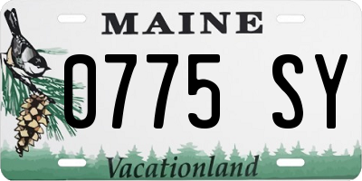 ME license plate 0775SY