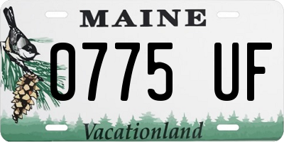 ME license plate 0775UF