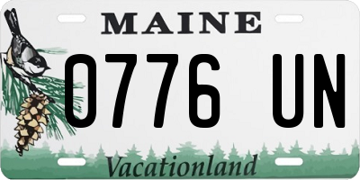 ME license plate 0776UN
