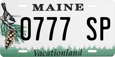 ME license plate 0777SP