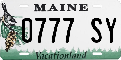 ME license plate 0777SY