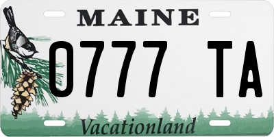 ME license plate 0777TA