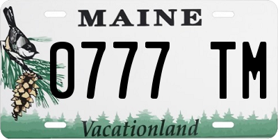 ME license plate 0777TM