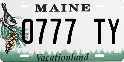 ME license plate 0777TY