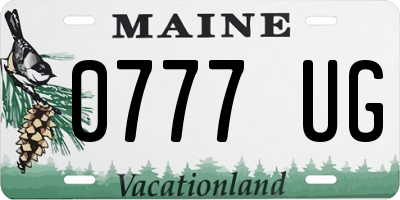 ME license plate 0777UG