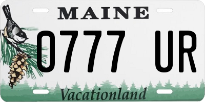 ME license plate 0777UR