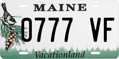 ME license plate 0777VF