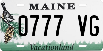 ME license plate 0777VG