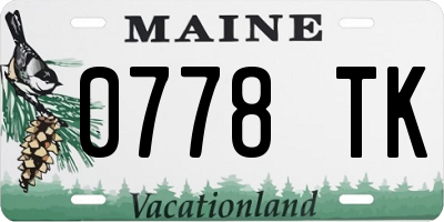 ME license plate 0778TK