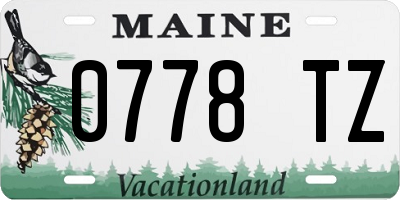 ME license plate 0778TZ