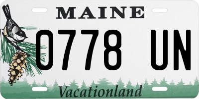 ME license plate 0778UN