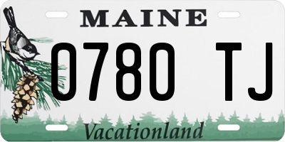 ME license plate 0780TJ