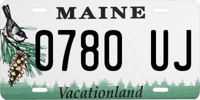 ME license plate 0780UJ