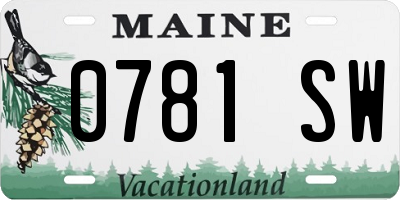 ME license plate 0781SW