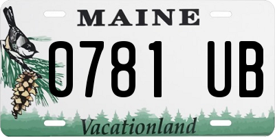 ME license plate 0781UB