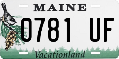 ME license plate 0781UF