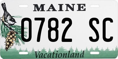 ME license plate 0782SC