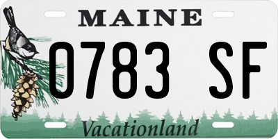 ME license plate 0783SF