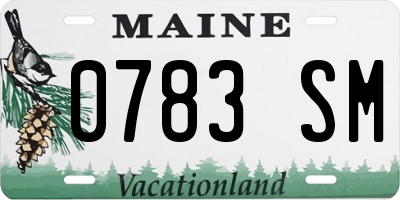 ME license plate 0783SM