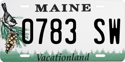 ME license plate 0783SW