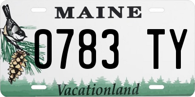 ME license plate 0783TY
