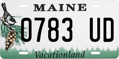 ME license plate 0783UD