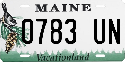 ME license plate 0783UN