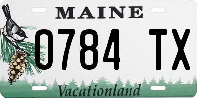 ME license plate 0784TX