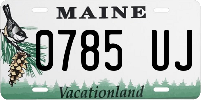 ME license plate 0785UJ