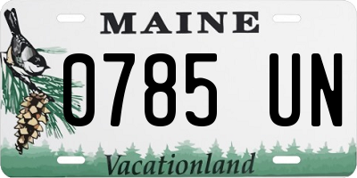 ME license plate 0785UN