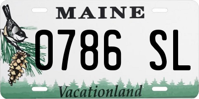 ME license plate 0786SL
