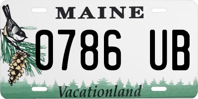 ME license plate 0786UB