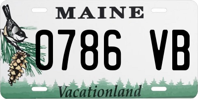 ME license plate 0786VB