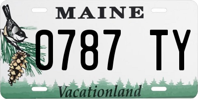 ME license plate 0787TY