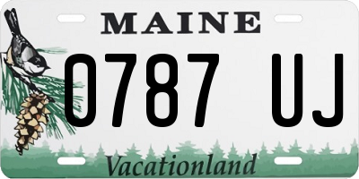 ME license plate 0787UJ