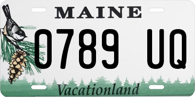 ME license plate 0789UQ